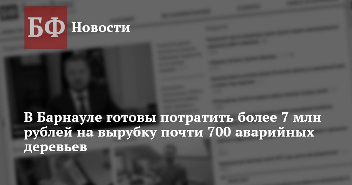 В Барнауле готовы потратить более 7 млн рублей на вырубку почти 700 аварийных деревьев