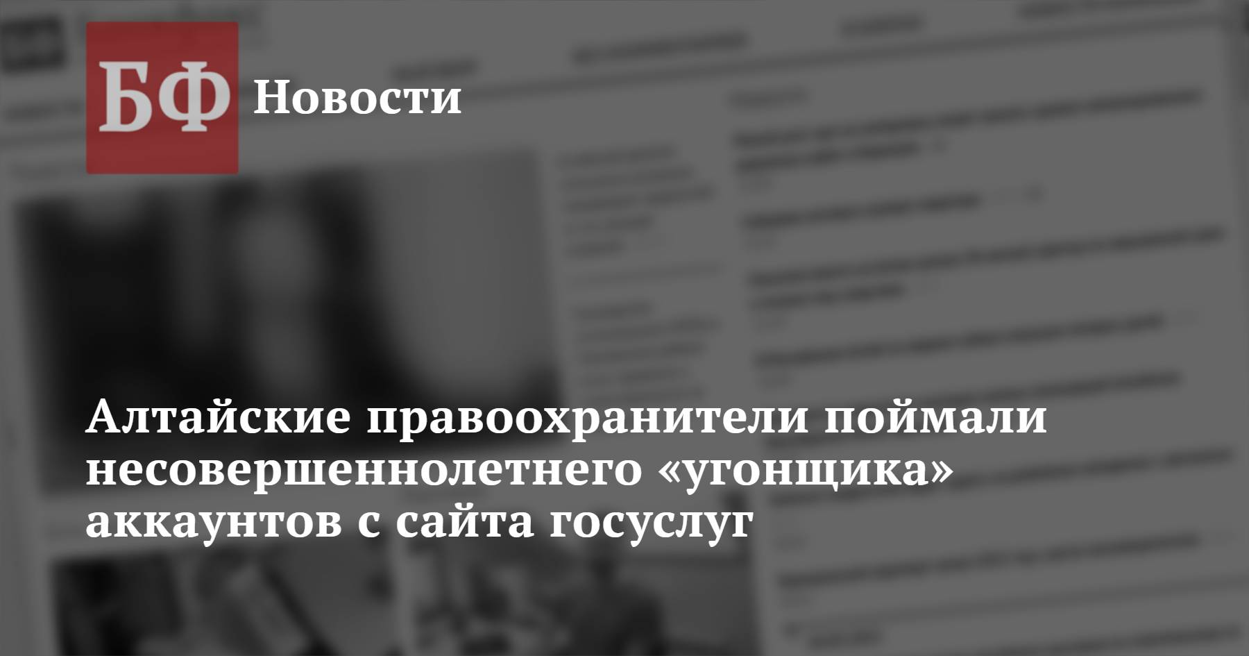 Алтайские правоохранители поймали несовершеннолетнего «угонщика» аккаунтов  с сайта госуслуг